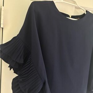 Ontwelfth Navy Blouse with Pleated Sleeves from Dillard’s